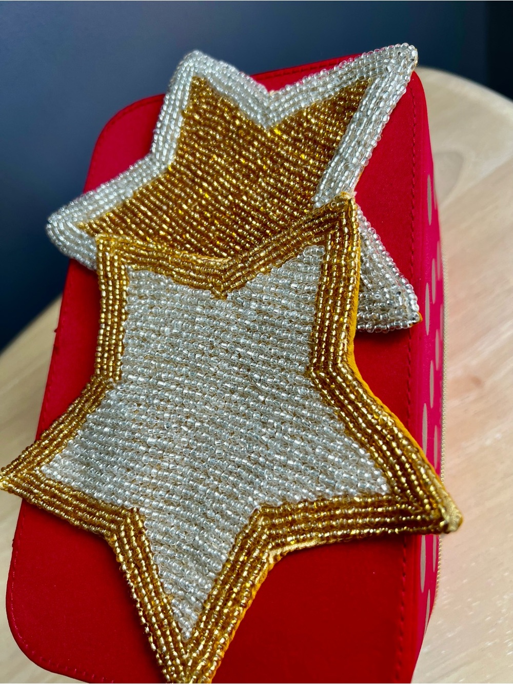 FOUR BEADED STAR DESIGN COASTERS ARE NWT